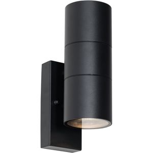 Buiten wandlamp zwart 2-lichts AR70 met schemersensor - Duo