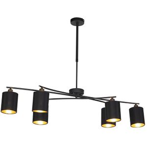 Moderne hanglamp zwart verstelbaar 6-lichts - Lofty