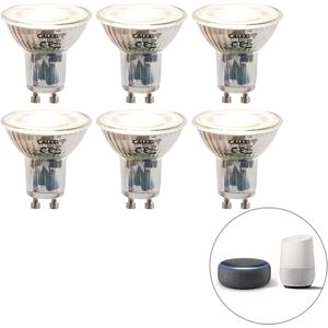 Set van 6 smart GU10 dimbare LED lampen 5W 345 lm 2200-4000K