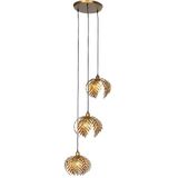 Vintage hanglamp goud rond 3-lichts - Botanica