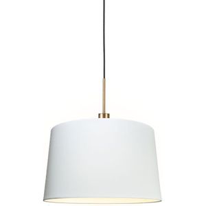 Moderne hanglamp brons met kap 45 cm wit - Combi 1