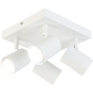 Smart plafondlamp wit vierkant incl. 4 Wifi GU10 - Jeana