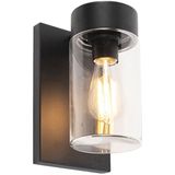 Moderne buitenwandlamp RVS zwart IP44 - Jarra