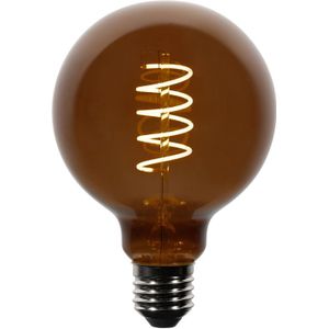 Set van 5 E27 dimbare LED lampen G95 bruin 4W 120 lm 1800K