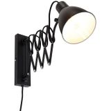 Industriële wandlamp zwart met verstelbare arm - Merle