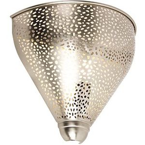 Oosterse wandlamp staal - Sinbad