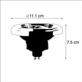 LUEDD Set van 5 LED lampen AR111 GU10 12W 2000K-3000K dim to warm