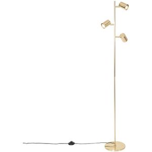 QAZQA Jeana - Moderne Vloerlamp - Staande Lamp - 3 Lichts - H 1500 Mm - Messing - Woonkamer