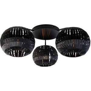Moderne plafondlamp zwart 3-lichts - Zoë