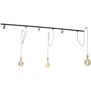 QAZQA Cavalux Jeana - Spot Railsysteem Verlichting - 3 Lichts - Zwart Goud