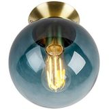 QAZQA Pallon - Art Deco Plafondlamp - 1 Lichts - 200 Mm - Blauw - Woonkamer - Slaapkamer - Keuken