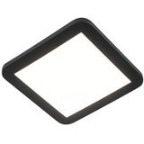 Plafonnière zwart 22,5 cm vierkant incl. LED 3-staps dimbaar IP44 - Steve