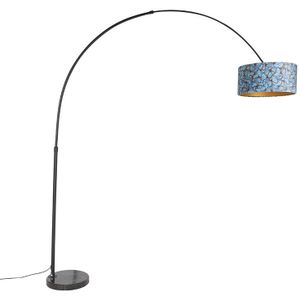 QAZQA xxl - Moderne Booglamps-sVloerlamps-sStaande Lamp - 1 lichts - H 2250 mm - Zwart Goud - Woonkamers-sSlaapkamer