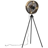 Vloerventilator tripod zwart met goud 4-lichts - Kim