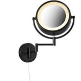 QAZQA vicino - Moderne Scheer- en Make Up spiegel verlichting voor binnen voor badkamer - 2 lichts - L 385 mm - Zwart -