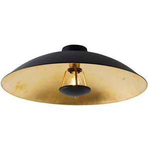 QAZQA emilienne - Moderne Plafondlamp - 1 lichts - Ø 60 cm - Zwart Goud - Woonkamers-sSlaapkamers-sKeuken
