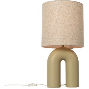 Design tafellamp beige met linnen kap beige - Lotti