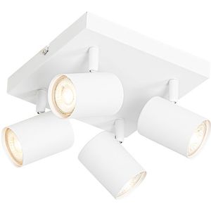 Moderne plafondlamp wit 4-lichts verstelbaar vierkant - Jeana