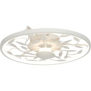 QAZQA bota - Art Deco LED Dimbare Plafondlamp met Dimmer - 1 lichts - Ø 485 mm - Wit - Woonkamers-sSlaapkamers-sKeuken