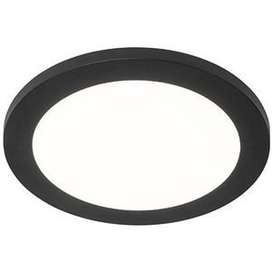 Plafonnière zwart 22,5 cm rond incl. LED 3-staps dimbaar - Steve