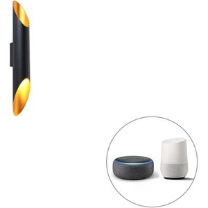 Smart wandlamp zwart 5,6 cm incl. 2 Wifi GU10 - Organo