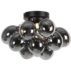 QAZQA Uvas - Design Plafondlamp - 3 Lichts - 300 Mm - Zwart - Woonkamer - Slaapkamer - Keuken