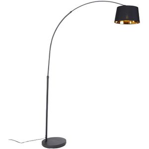 QAZQA Arc-basic - Moderne Vloerlamp - Staande Lamp - 1 Lichts - H 176 cm - Zwart - Woonkamer