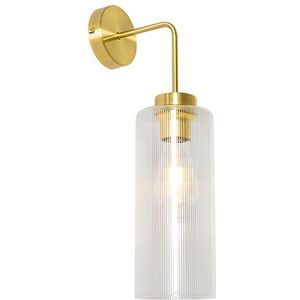 Art Deco wandlamp goud met glas - Laura