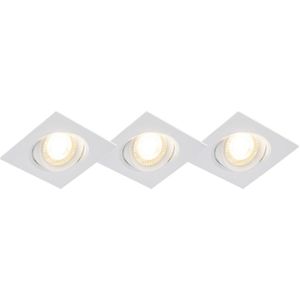 Set van 3 inbouwspots wit incl. LED 3-staps dimbaar - Miu