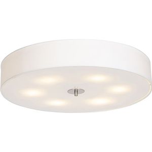 Landelijke plafondlamp wit 70 cm - Drum