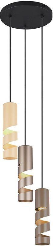 Stream - Hanglamp - Meerkleurig/Zwart - Metaal - 3-lamps Constructie