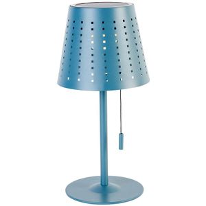 Buiten tafellamp blauw incl. LED 3-staps dimbaar oplaadbaar en solar - Ferre