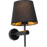 Moderne wandlamp zwart - Pluk