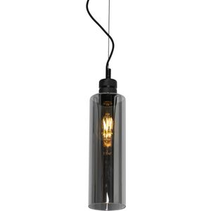 Moderne hanglamp zwart met smoke glas - Stavelot