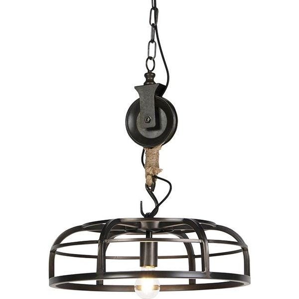Industriele ronde hanglamp zwart staal 34cm - arthur - online kopen | Lage  prijs | beslist.nl
