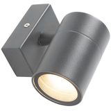 QAZQA - Solo - Wandlamp - Donkergrijs - 1 Lichts - D 115 mm - Buitenverlichting
