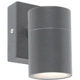 QAZQA - Solo - Wandlamp - Donkergrijs - 1 Lichts - D 115 mm - Buitenverlichting