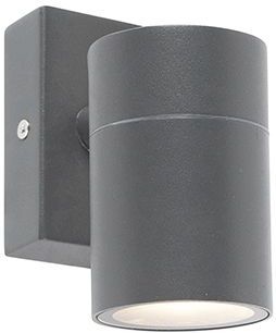 QAZQA - Solo - Wandlamp - Donkergrijs - 1 Lichts - D 115 mm - Buitenverlichting