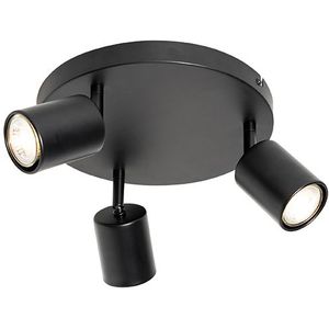 Moderne plafondlamp zwart verstelbaar rond 3-lichts - Java