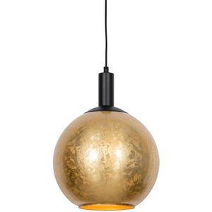 Design hanglamp zwart met goud glas - Bert