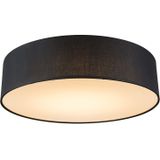 QAZQA drum led - Moderne LED Plafondlamp - 1 lichts - Ø 400 mm - Zwart - Woonkamers-sSlaapkamers-sKeuken