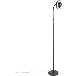QAZQA dores - Moderne LED Vloerlamps-sStaande Lamp - 1 lichts - Ø 24 cm - Zwart - Woonkamers-sSlaapkamers-sKeuken