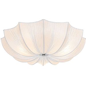 Design plafondlamp wit zijden 52 cm 3-lichts - Plu