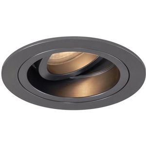 Set van 6 Moderne inbouwspot gunmetal GU10 50mm rond kantelbaar - Chuck