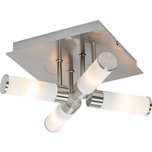 Moderne badkamer plafondlamp staal 4-lichts IP44 - Bath