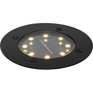 QAZQA Terry - Moderne LED Grondspot met Solar - Zonne Energie - 1 Lichts - Ø 12 cm - Zwart