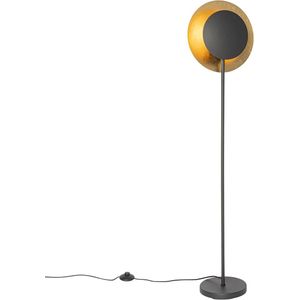 Art Deco vloerlamp zwart met goud - Emilienne