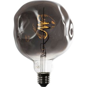 E27 - Dimbare LED Lamp - Spiraal Filament - G125 - Spiegel Zilver - 4W - 75 Lumen - 1800K