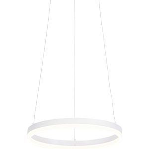 QAZQA anello - Moderne LED Dimbare Hanglamp met Dimmer - 1 lichts - Ø 40 cm - Wit - Woonkamers-sSlaapkamers-sKeuken