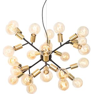 Design hanglamp zwart met goud 24-lichts - Juul